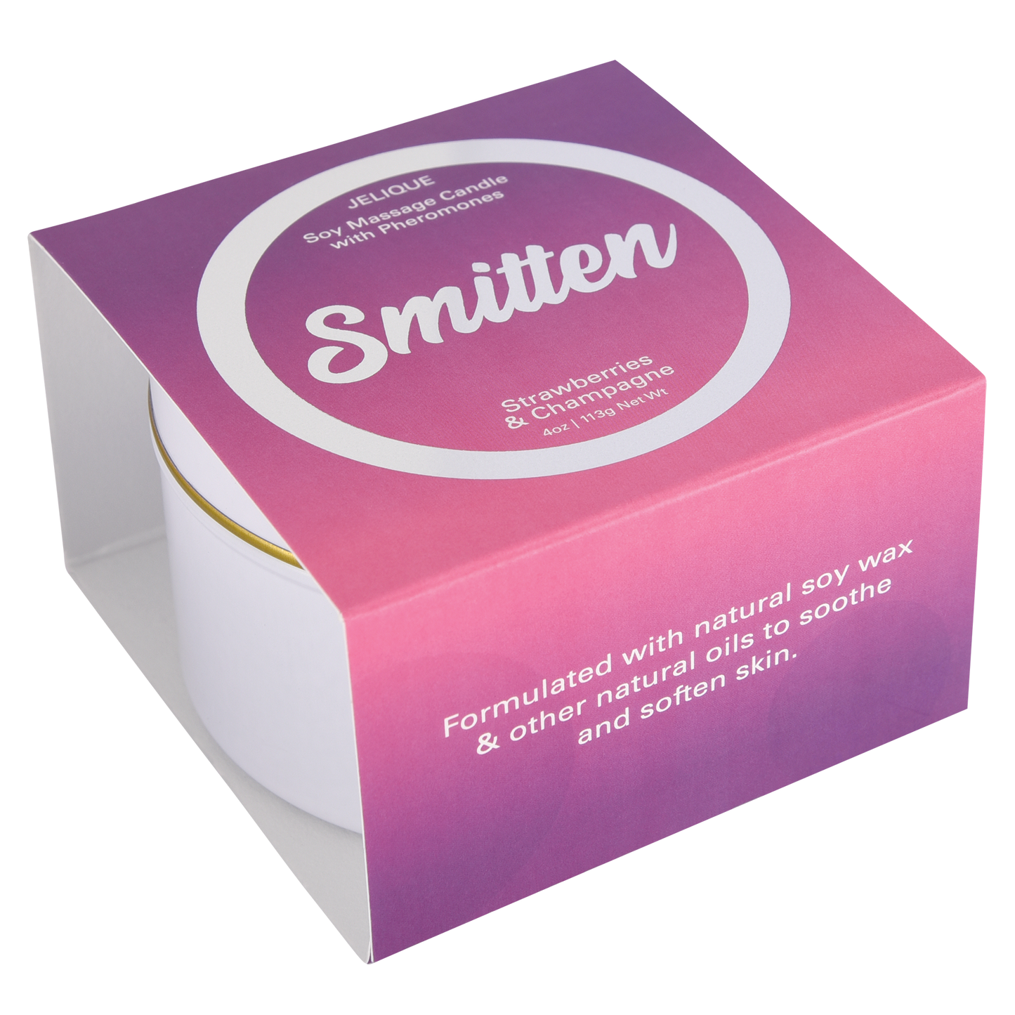 Smitten MOOD CANDLES Pheromone Soy Massage Candles Strawberry & Champagne 4oz | 113g