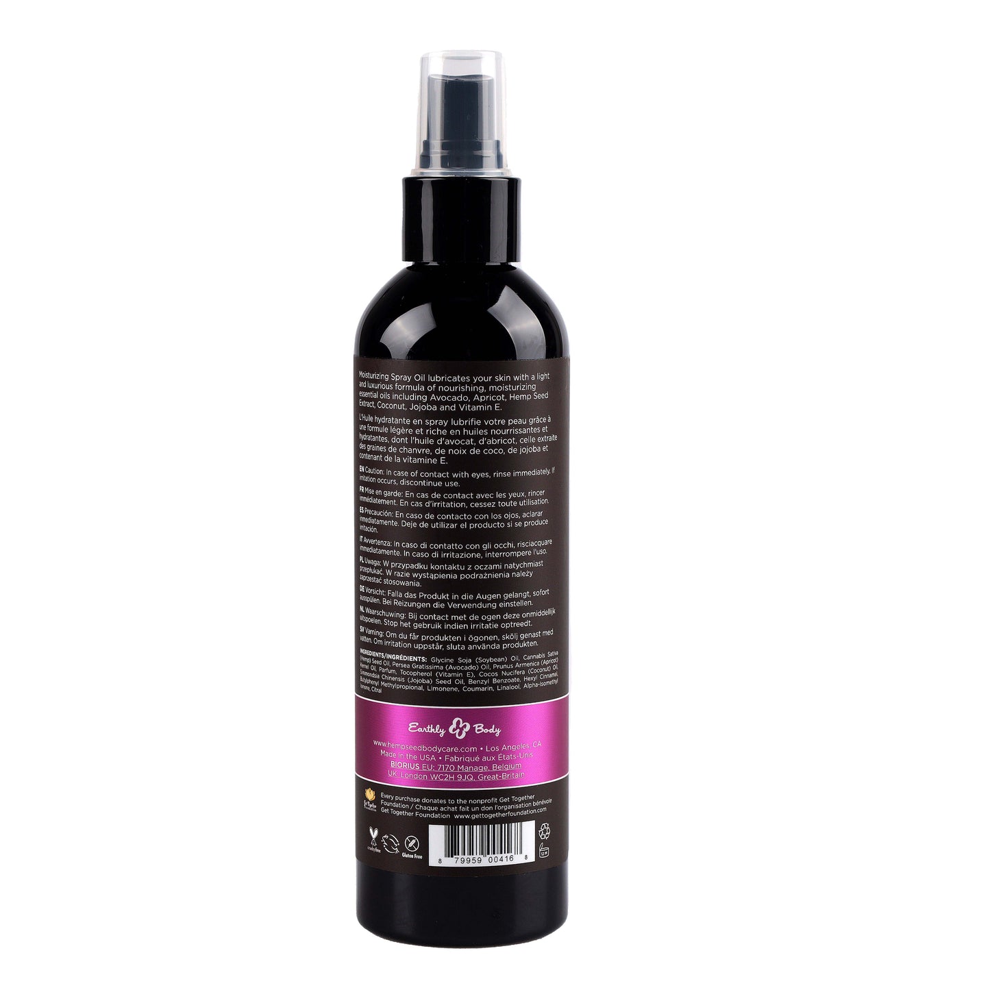 Hemp Seed Moisturizing Oil Spray Skinny Dip 8 Fl Oz / 237 Ml