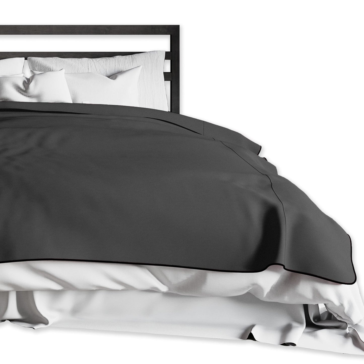 Fascinator Lush Throw Black Microvelvet - King Size