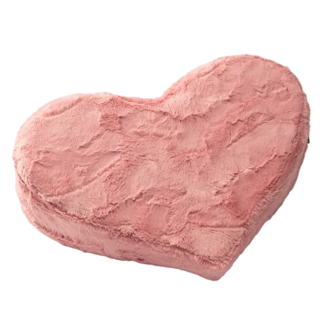 Heart Wedge Faux Fur, Rose