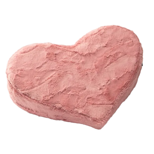 Heart Wedge Faux Fur, Rose