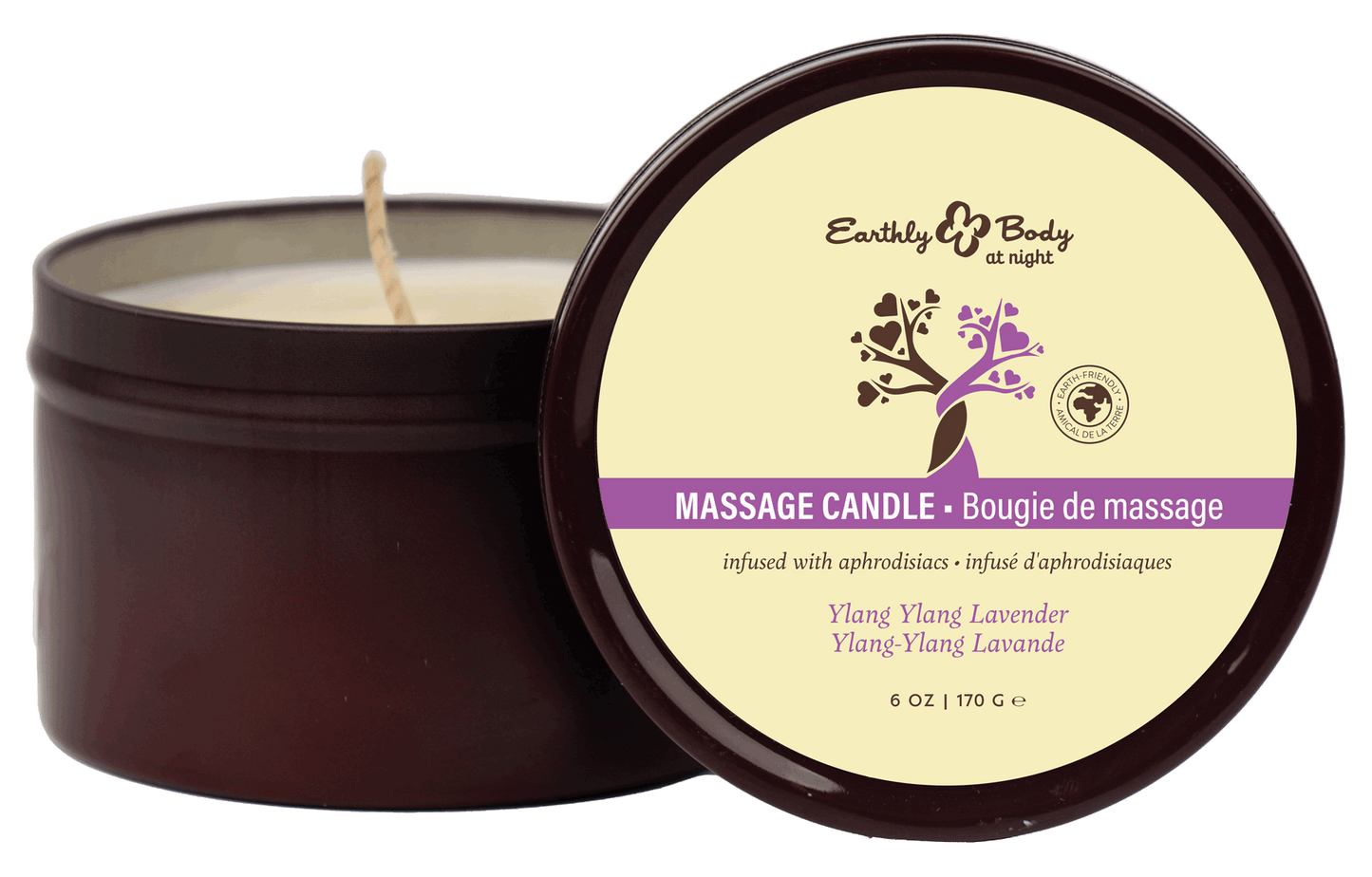 Earthly Body at Night Candle Aphrodisiac Collection Ylang Ylang Lavender 6oz