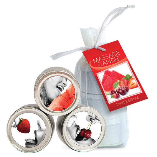 Threesome - Edible Mini Candle Trio: Tropical 2 Fl Oz / 60 Ml