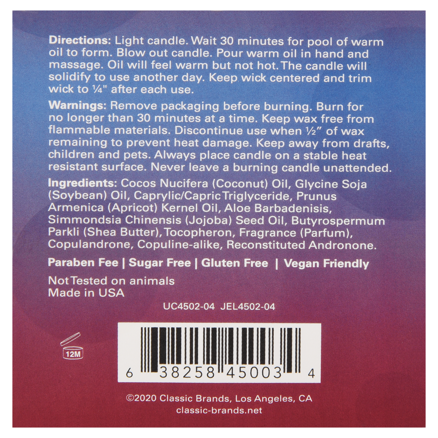 MOOD CANDLES Sex-A-Licious - Pheromone Massage Candle Ravenous Raspberry 4oz | 113g