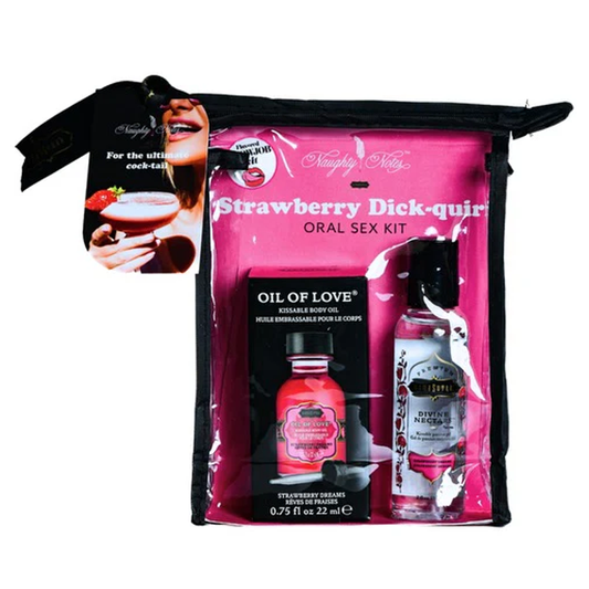 ORAL SEX COCKTAIL KIT - Strawberry Dick-Quiri (strawberry Dreams) 2oz Divine Nectar / .75oz Oil of L